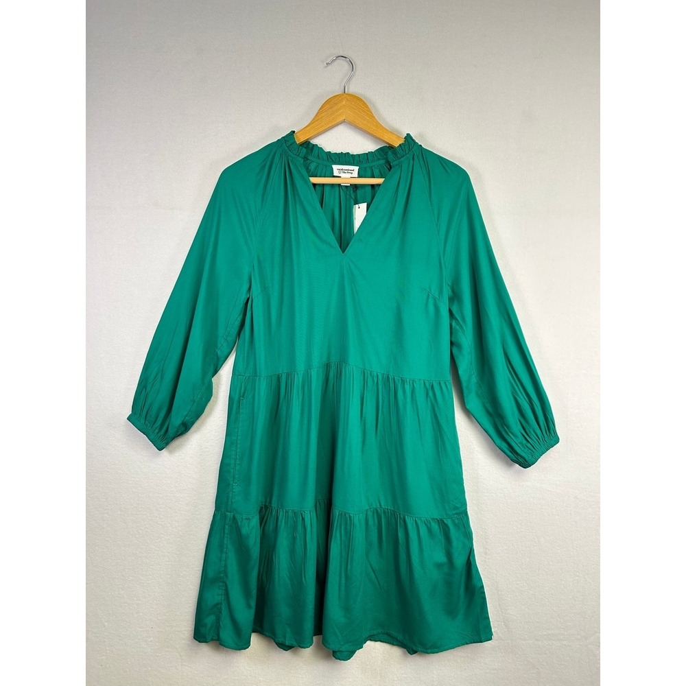 Boho Caralyn Mirand x The Drop Womens XS Green Tiered Travel Mini Dress‎
